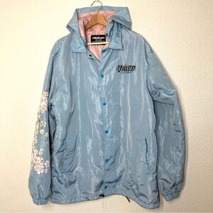 Valeza Streetwear Anime Jacket XXL Blue Pink Windbreaker Hooded Japanese
